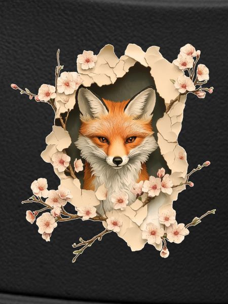 Fox with cherry blossoms