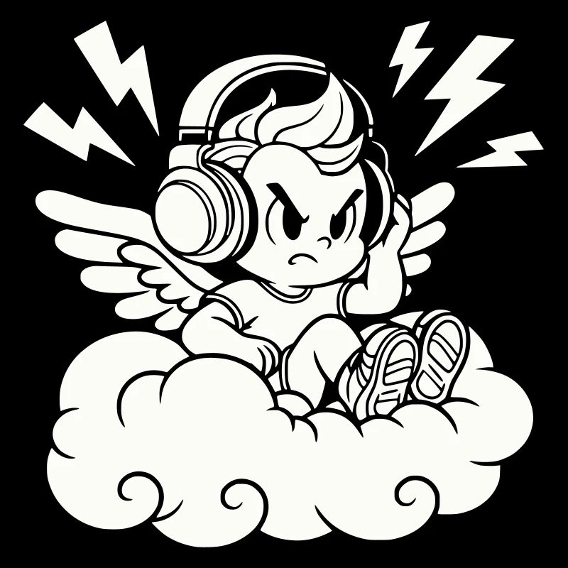 Musik Engel – Cherub mit Kopfhörern
