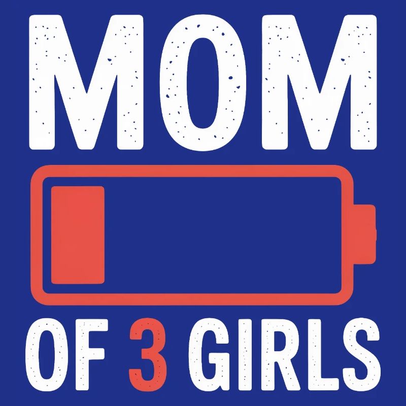 Mama von 3 Mädchen Batterie-Logo