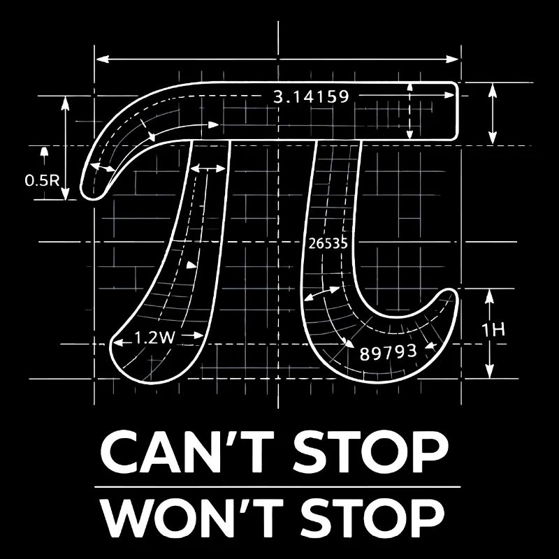 Pi Can't Stop Won't Stop Math Humour