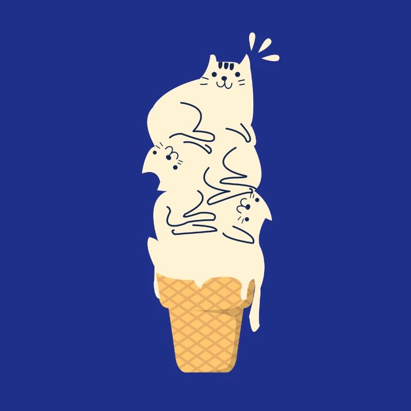Cat on Ice Cats Kitten Pet Gift
