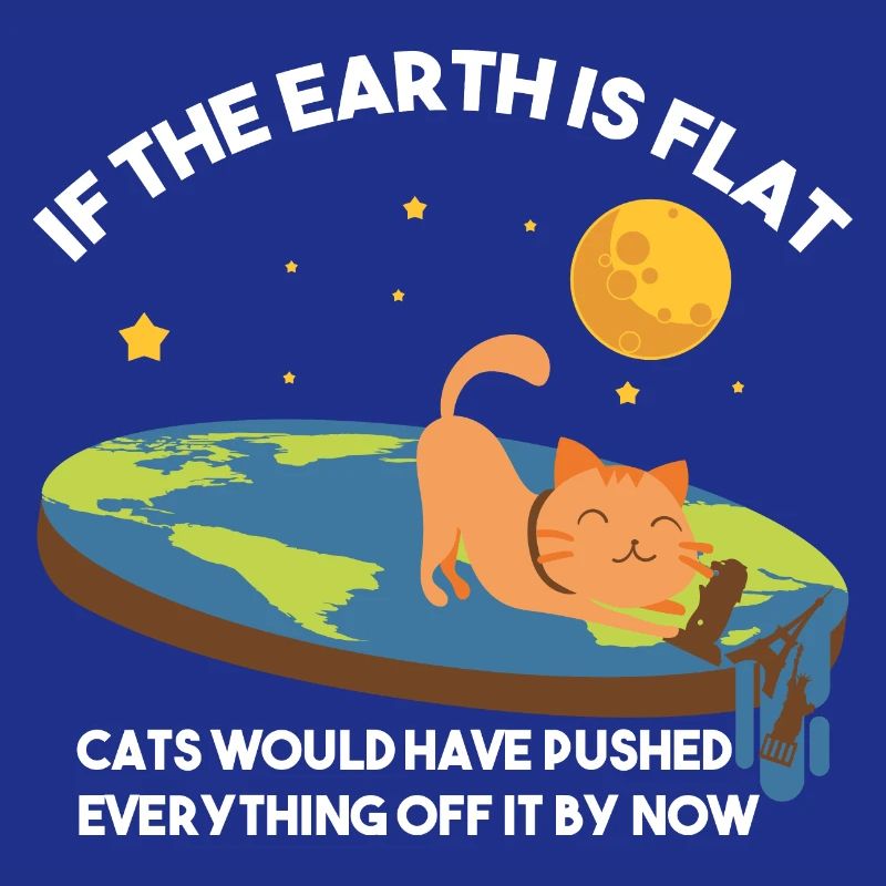 Satire du chat de la Terre plate