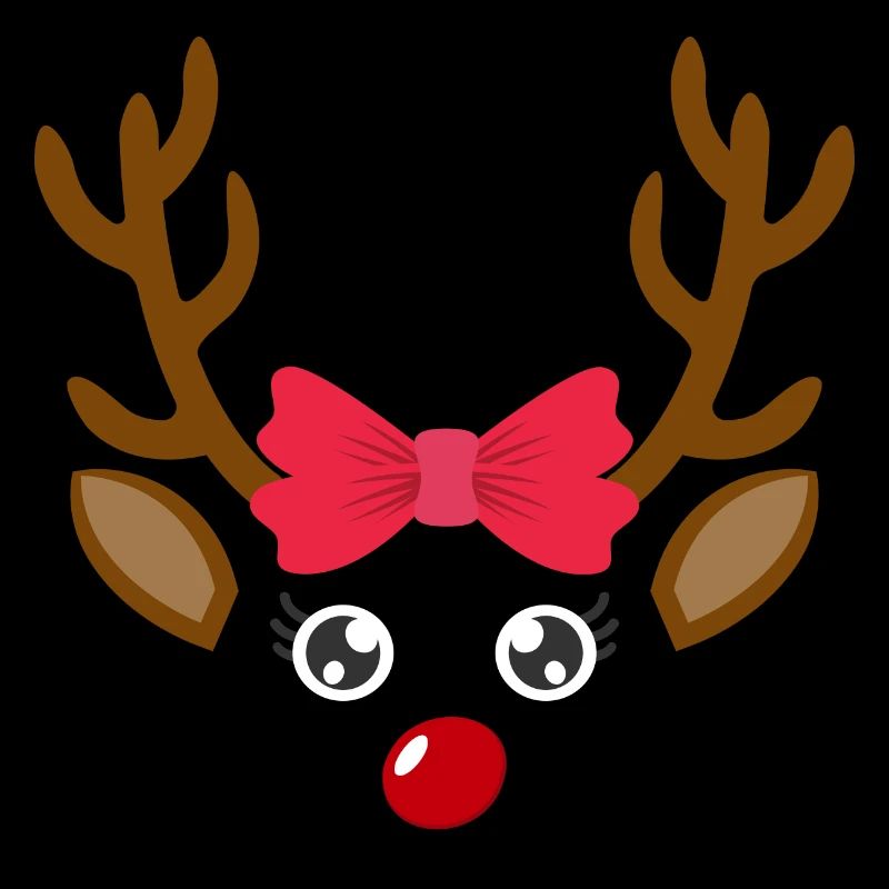 Süßes Rentier Gesicht Mädchen Weihnachten Xmas