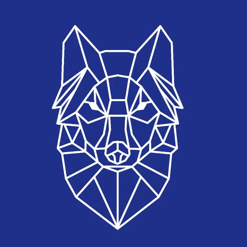 Geometrischer Wolfkopf Linienstil