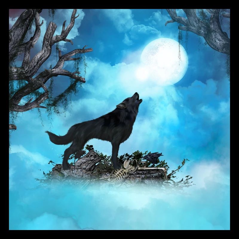 Awesome wolf in the night