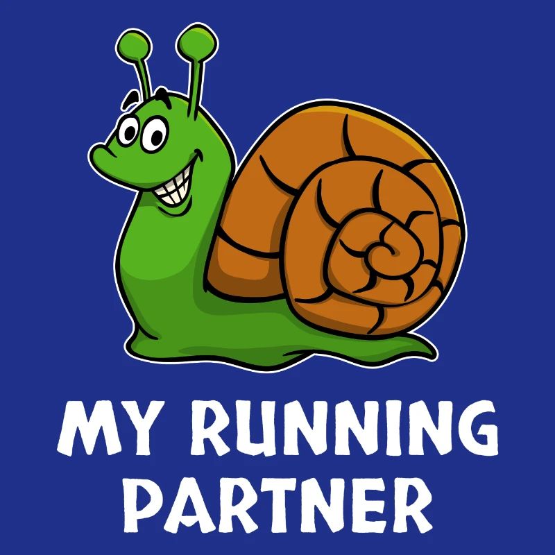 Snail pace funny partner look running jogging