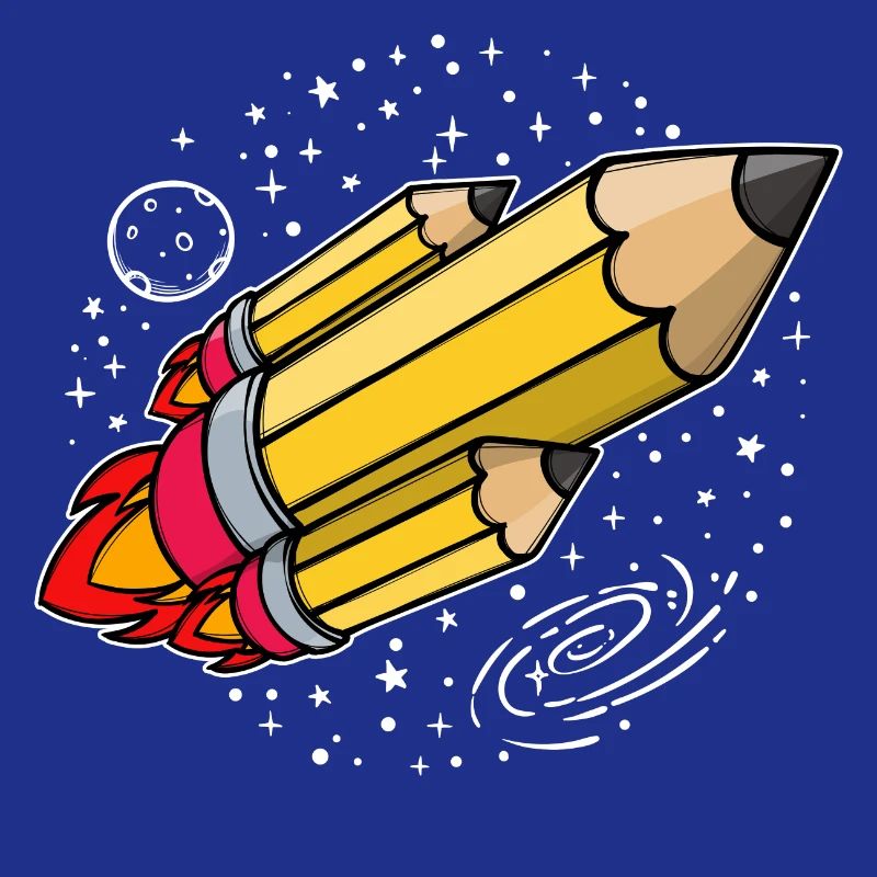 Schule Schulbeginn Bleistift Rakete Schulstart