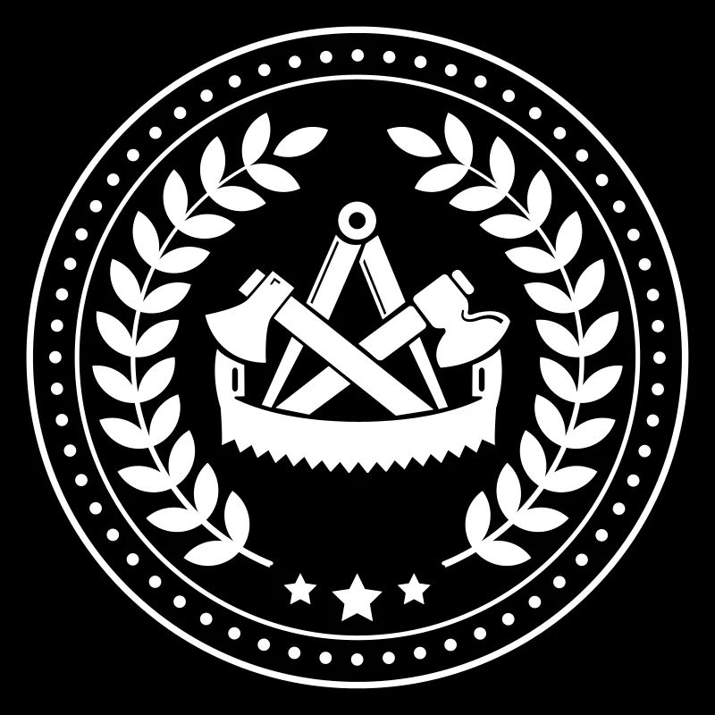 Zunftzeichen Zimmermann mit Lorbeerkranz