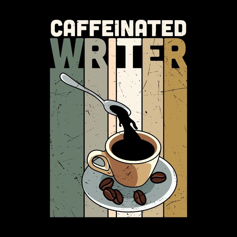 Écrivain caféiné écrivant un écrivain de roman