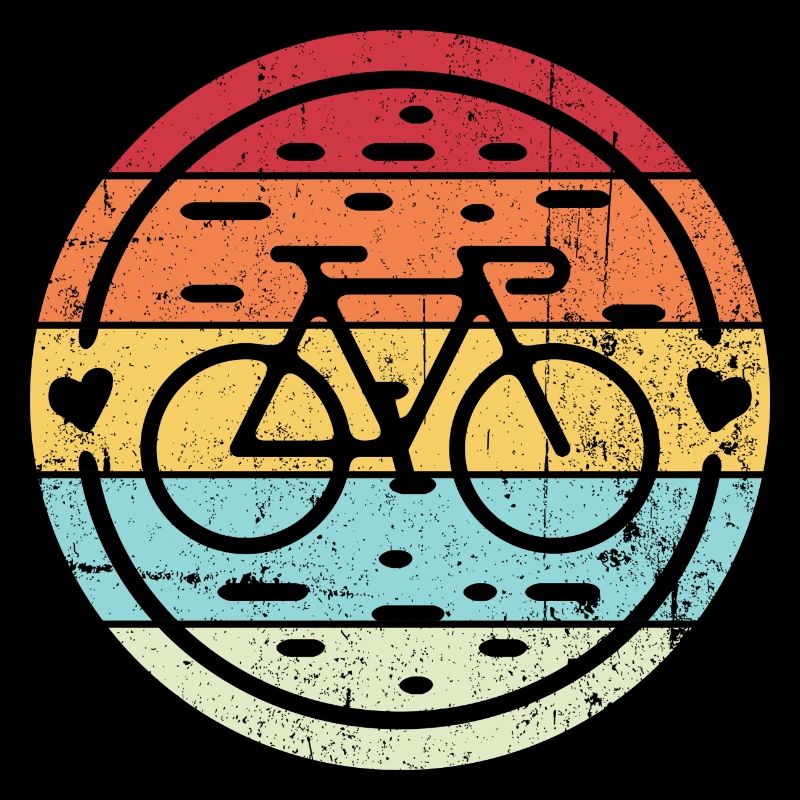 Emblème rétro de la bicyclette arc-en-ciel