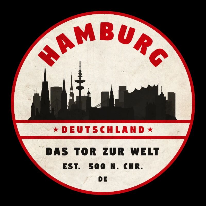 Hamburg Skyline Vintage Abzeichen