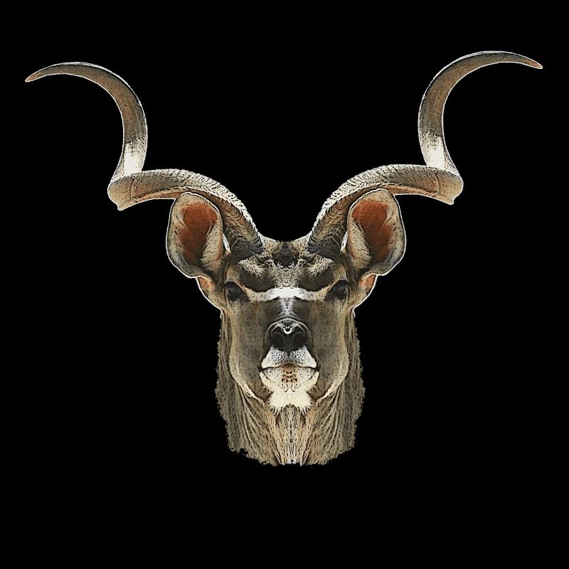 afrikanische Tierdesigns, Kudu Gesicht