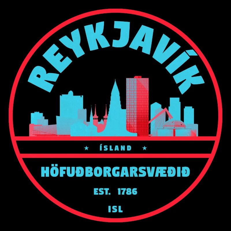 Reykjavík Skyline Stadtbadge