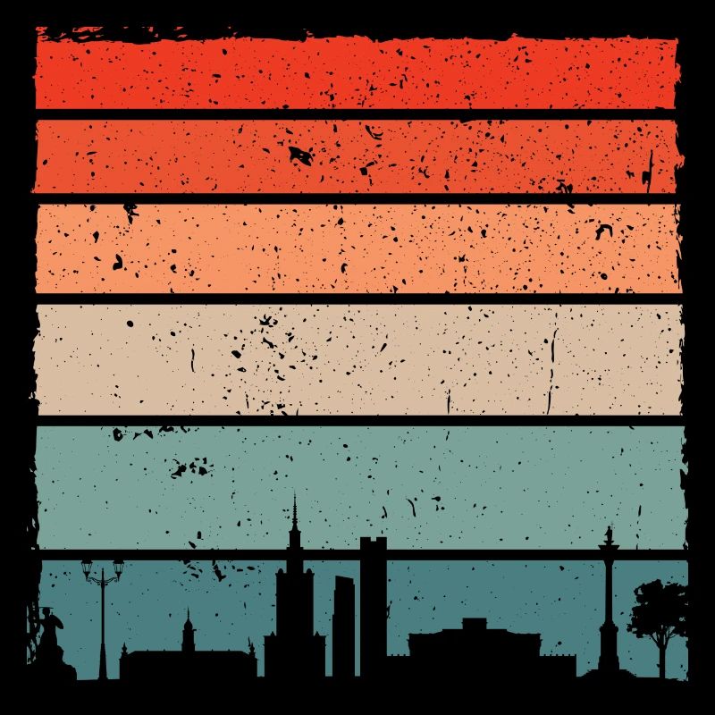 Sunset Skyline T-Shirt mit Farbverlauf