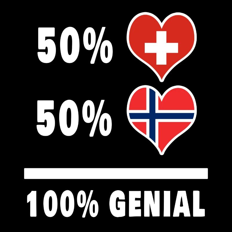 Norway and Switzerland 100% Awesome Flag