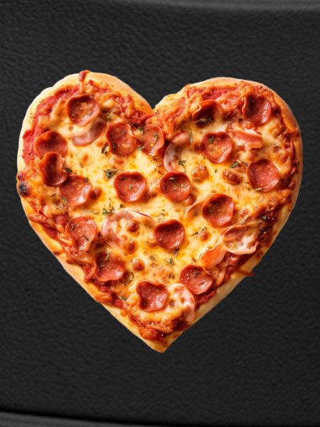 Heart Pepperoni Pizza Pattern