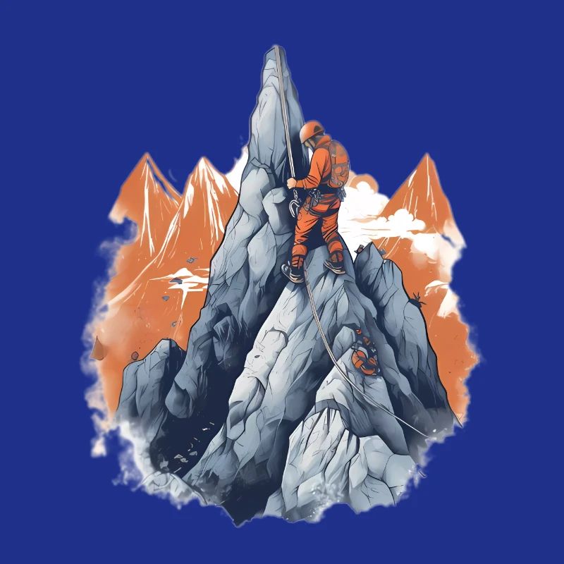 Bergsteiger beim Gipfelaufstieg