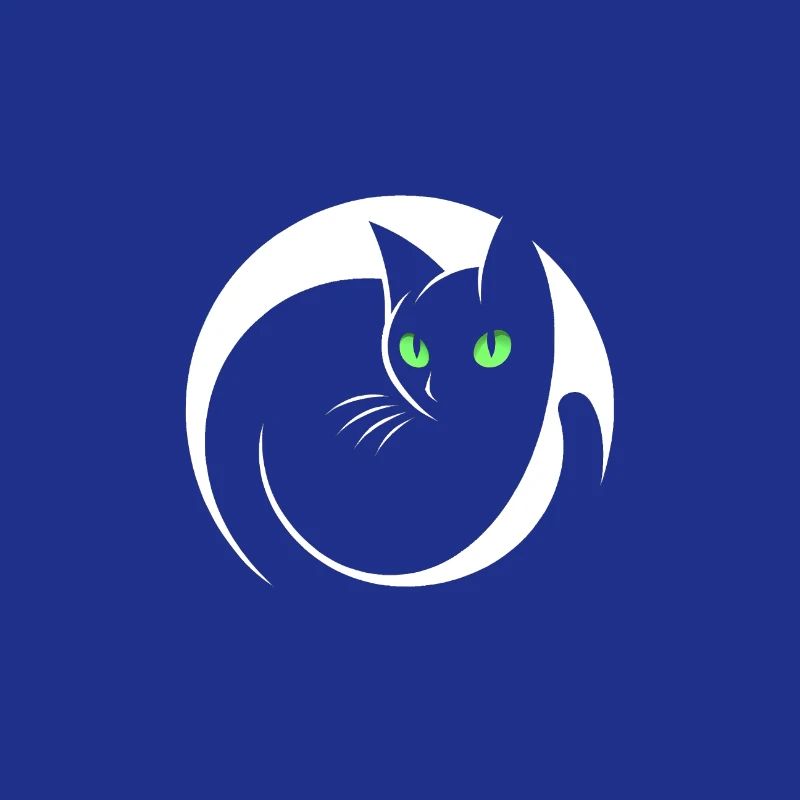 Chat noir élégant