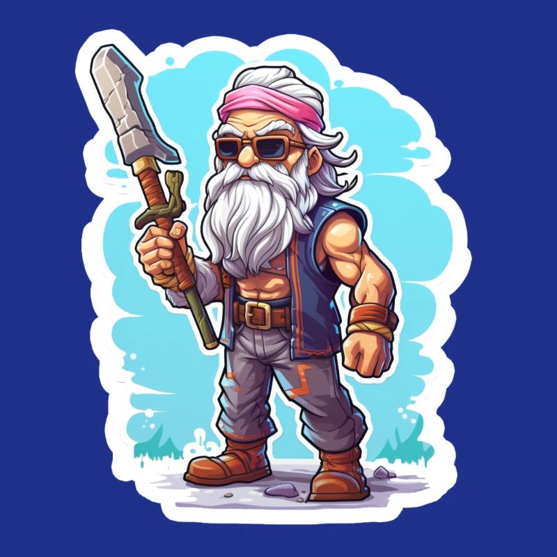 Pixel Rocker Mit Langem Bart Gaming Shirt
