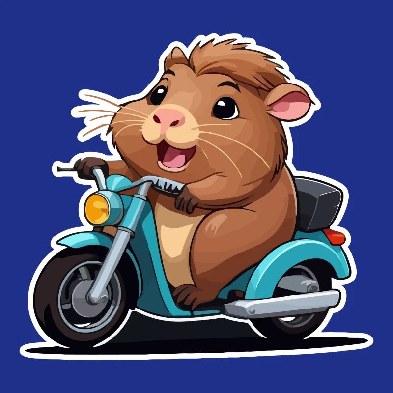 Cochon d’Inde sur cyclomoteur