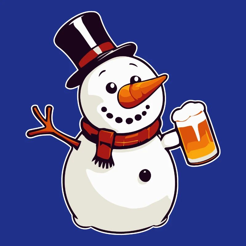 Schneemann mit Bier