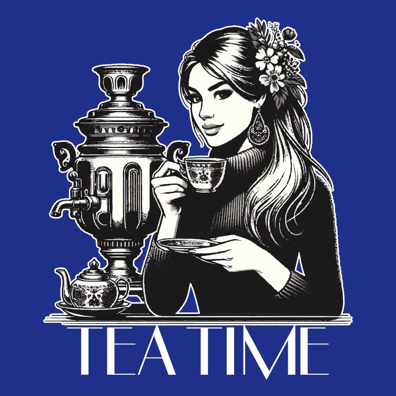 Samowar Teezeit Frau Geschenk