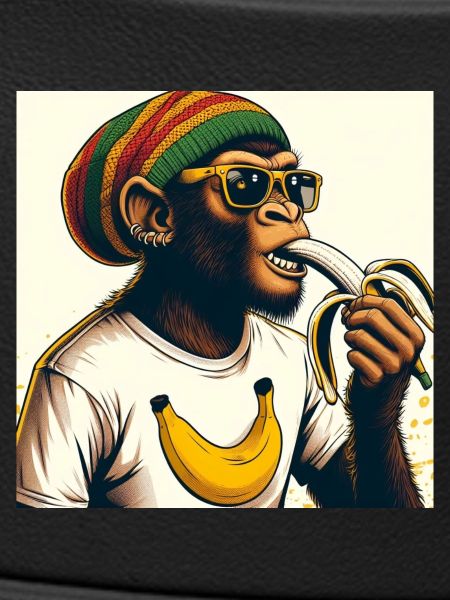 Cooler Affe isst Banane