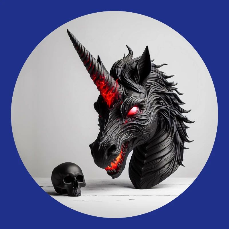 Demonic Unicorn Head Design