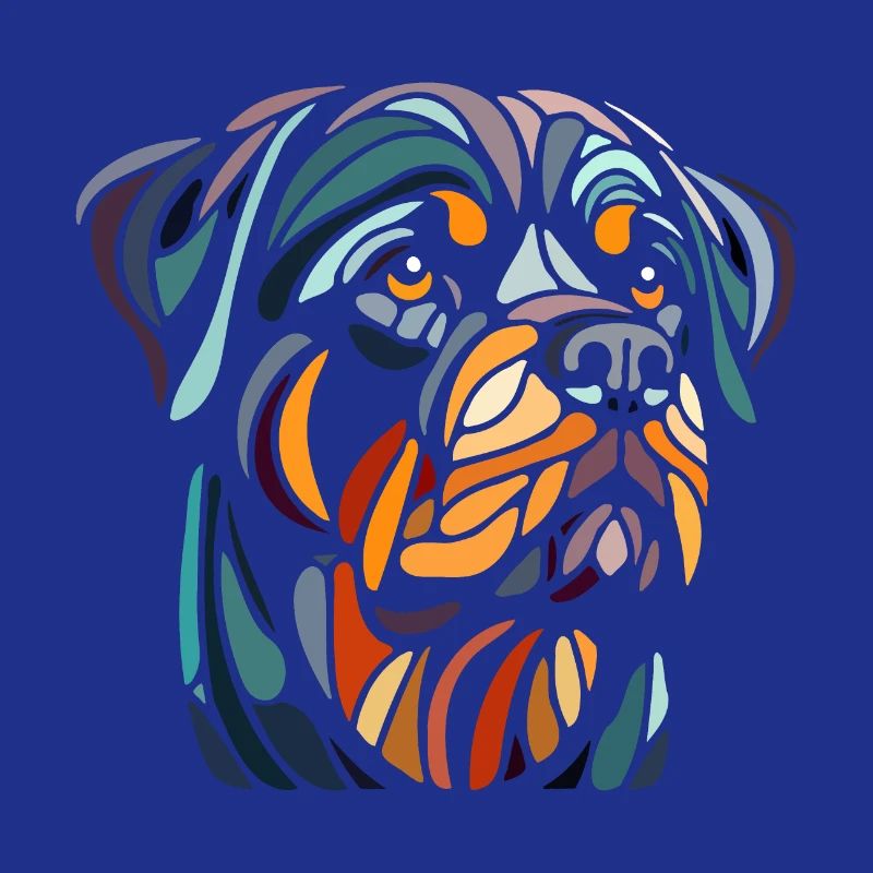 Rottweiler Dog Head Geometry Polygon Art
