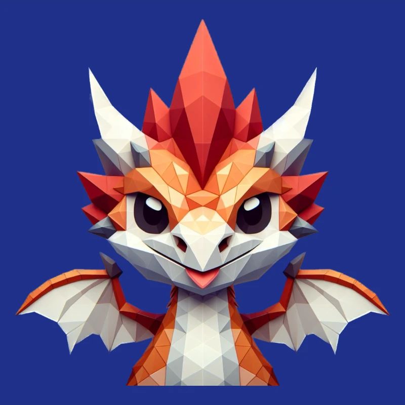Ein kleiner Drache im Polygon-Stil