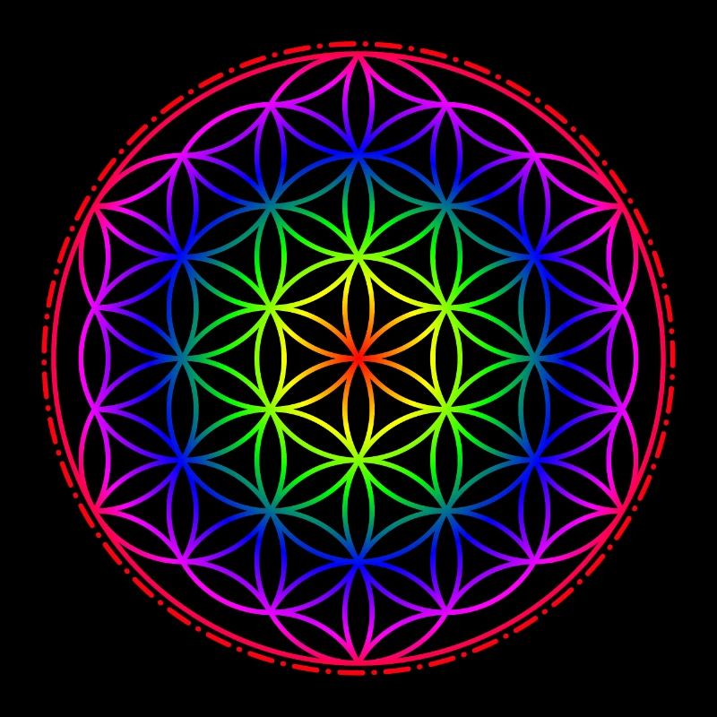 Fleur de vie arc-en-ciel
