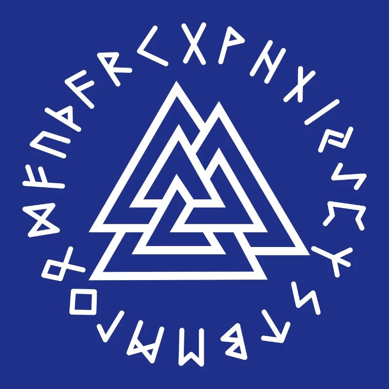 Valknut runes white