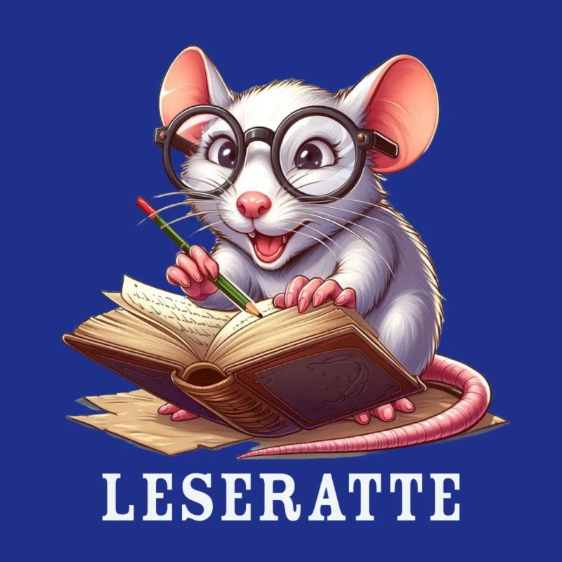 Bookworm with glasses and book