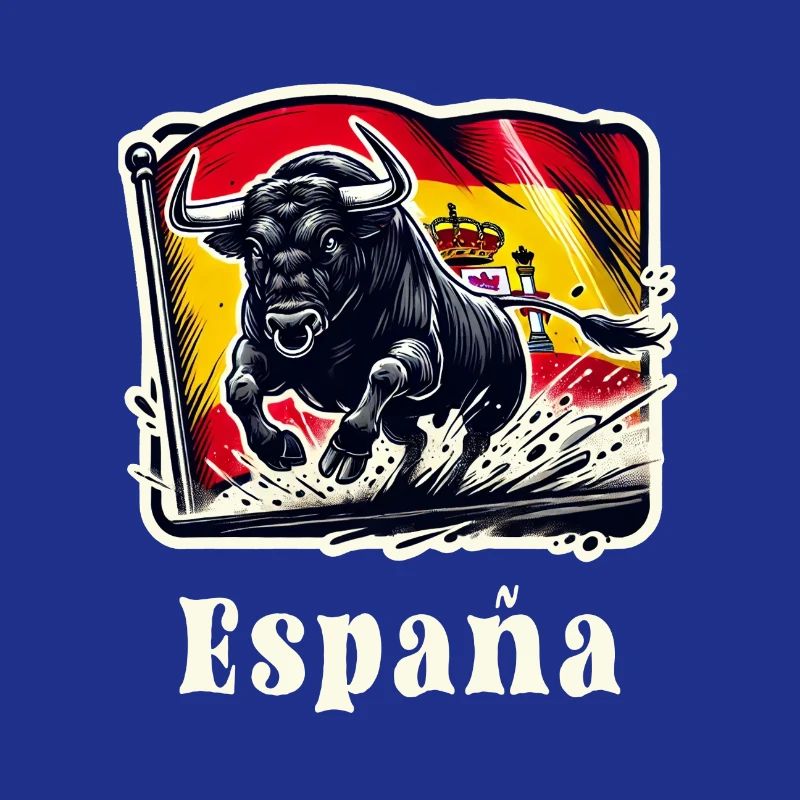 Espagne Drapeau Taureau Design