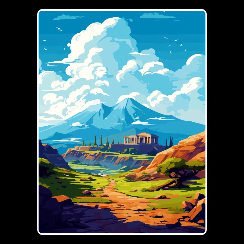 Mont Olympe Grèce Affiche de voyage Souvenir WPA