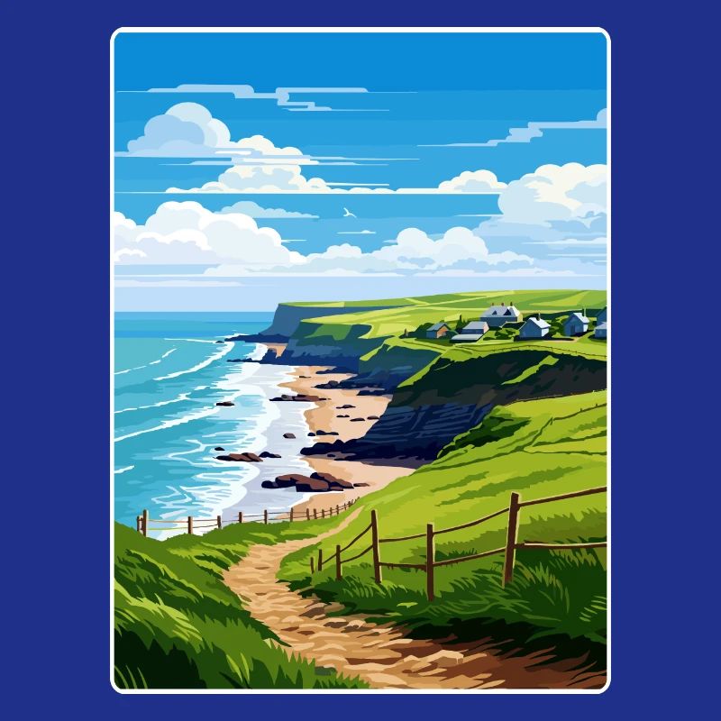 Crackington Haven Cornwall England Travel Poster