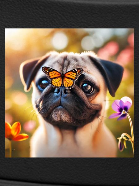 Smart dog with butterfly