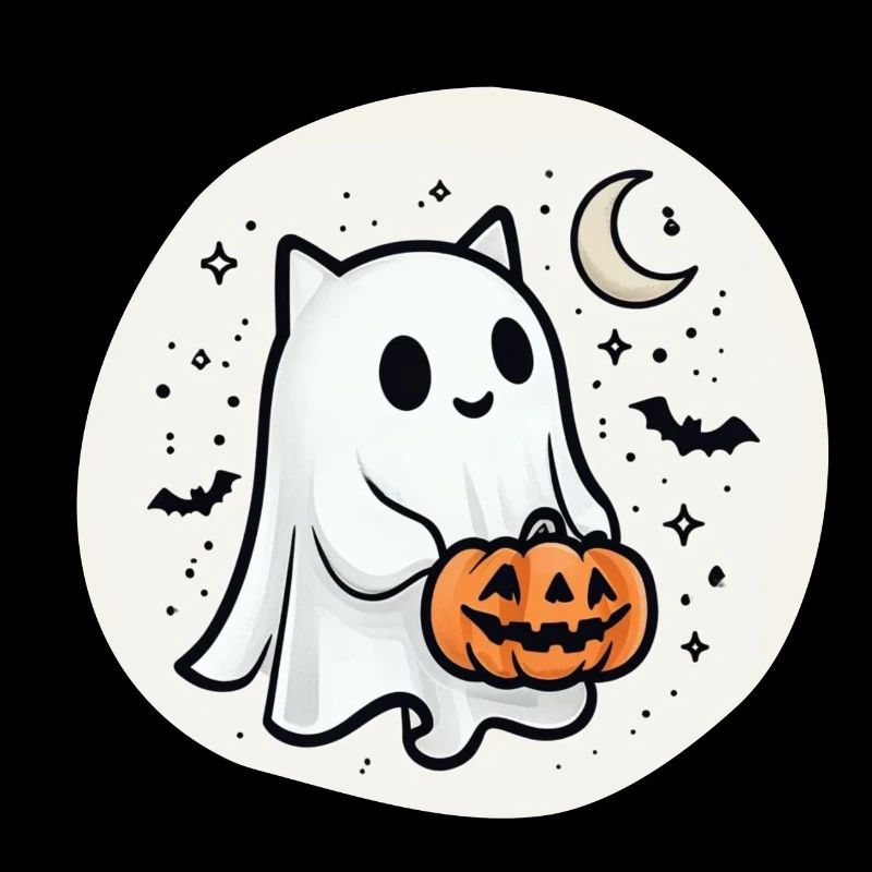Katze Gespenst Halloween - Funny Spooky Cat