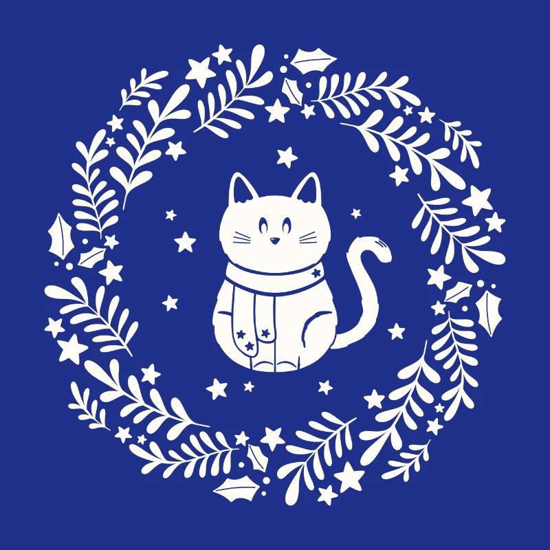 Couronne de Noël avec chat mignon