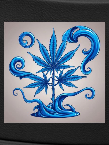 Blauer Hanfbaum mit Wasserdesign