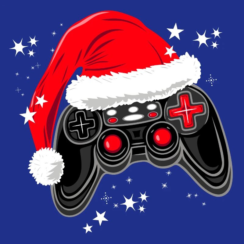 Gaming-Controller mit Weihnachtsmütze