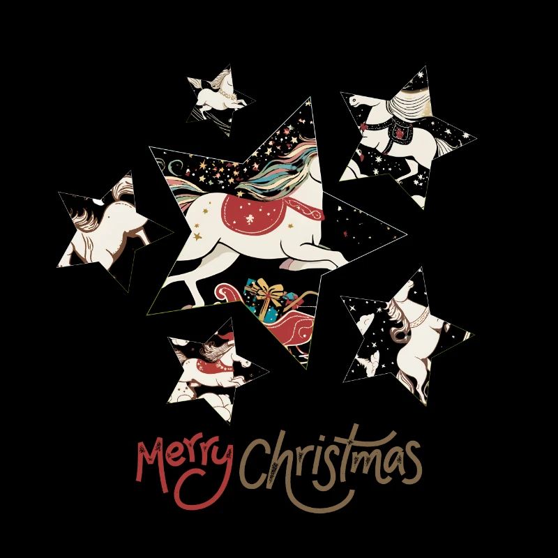Tribu Licorne de Noël avec étoiles