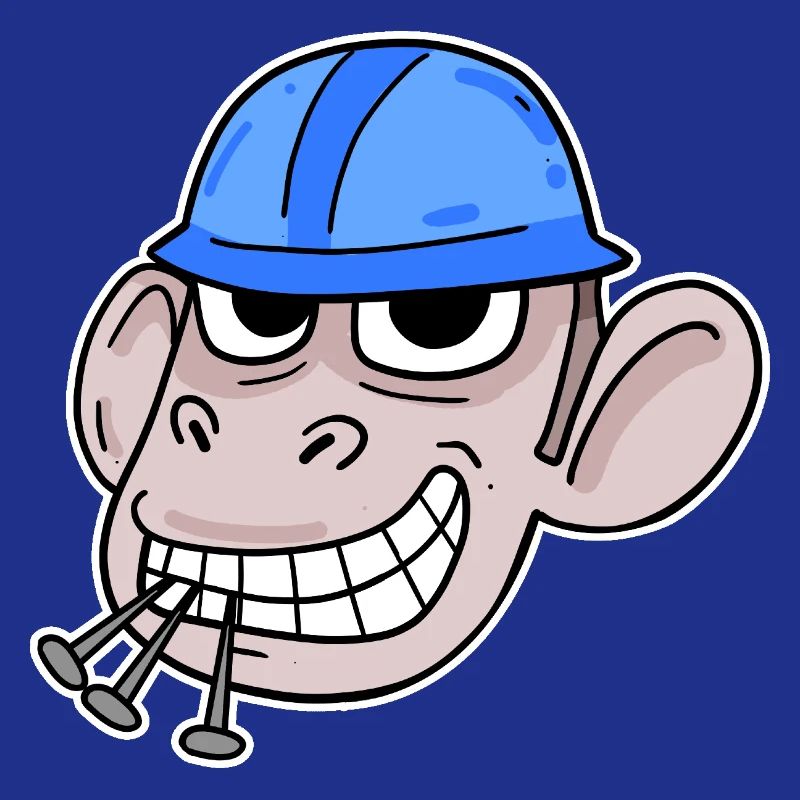 Singe Ouvrier du bâtiment de chantier