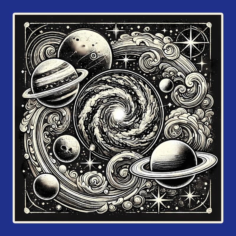 Univers Cosmique Style Rétro