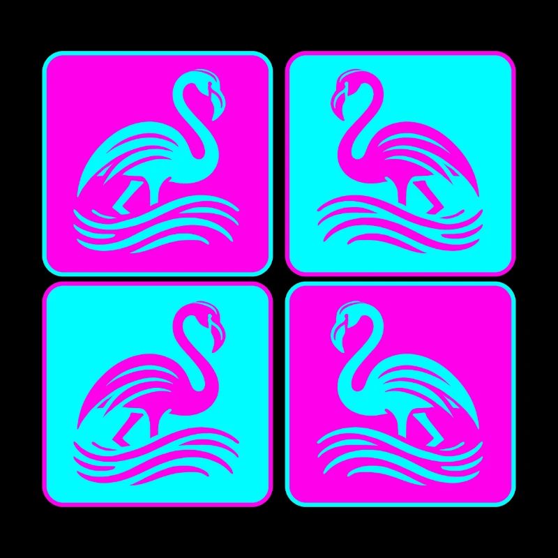 Flamingo Wellen Pop Art