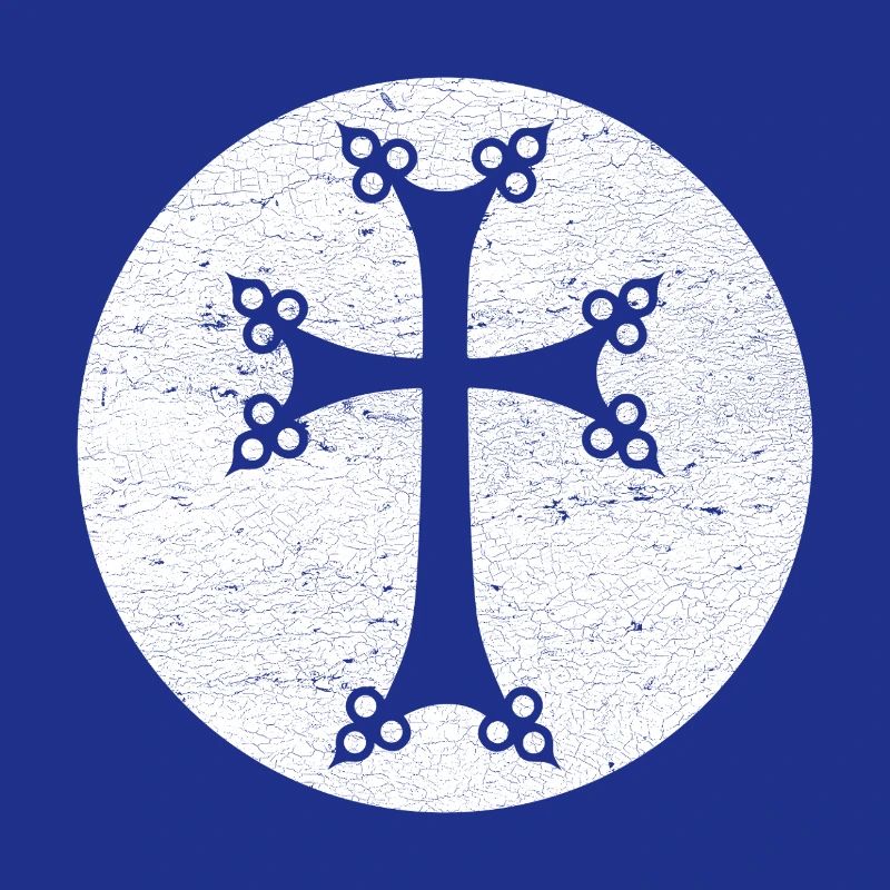 Stylized Armenian Cross in White Circle