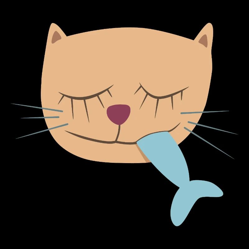 Hafen Katze Kopf Fisch maritim Kinder Deko Comic