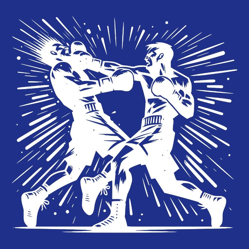 Action de boxe rétro Le coup de poing décisif
