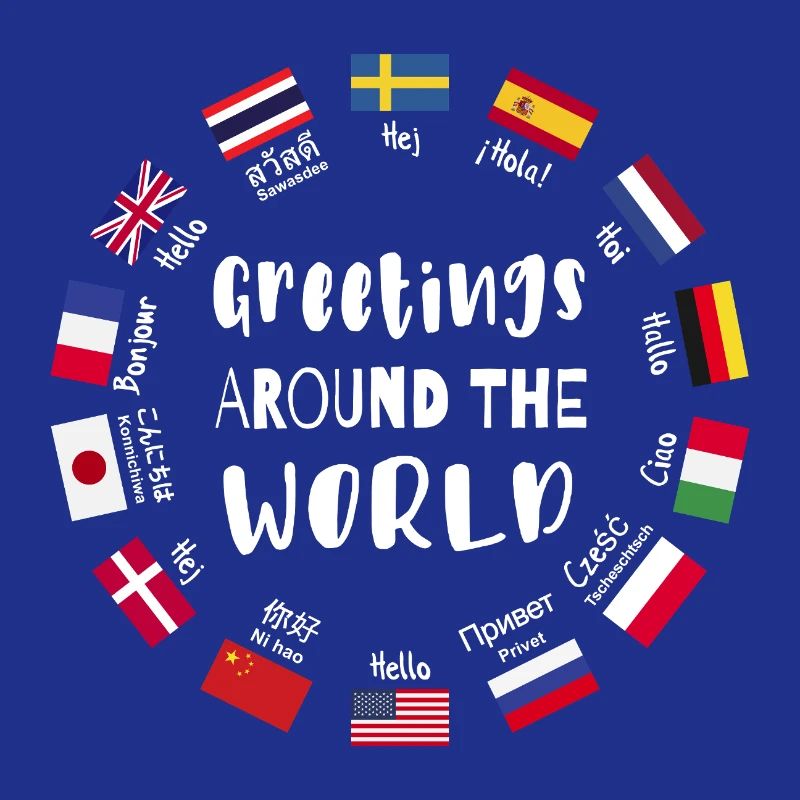 Greetings from all over the world, Hello in all languages