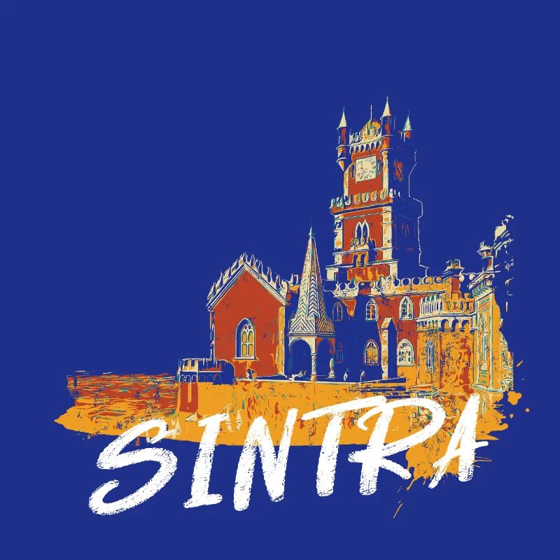 Palais de Pena Sintra illustration colorée